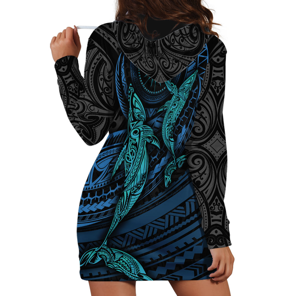 Polynesian Whale Hoodie Dress - Wonder Print Shop