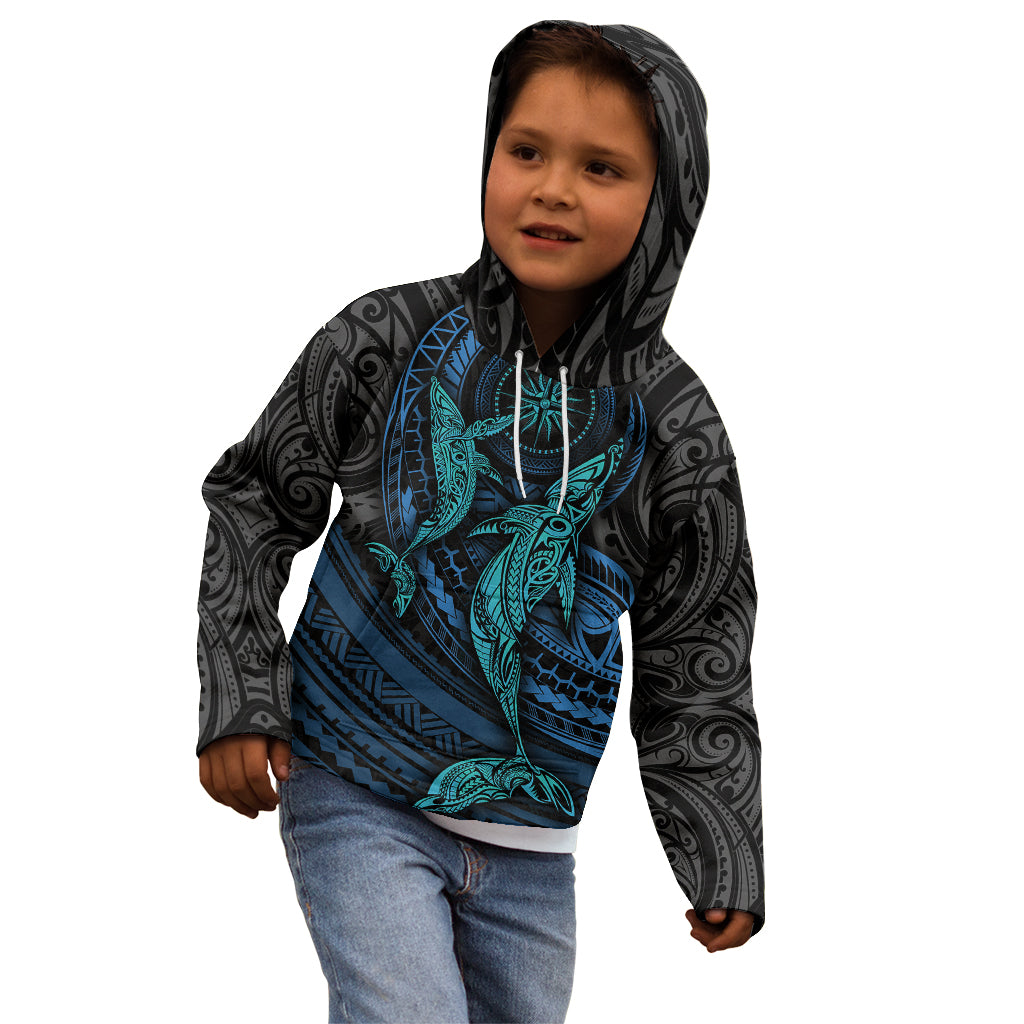 Polynesian Whale Kid Hoodie - Wonder Print Shop