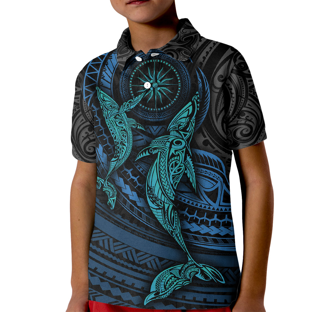 Polynesian Whale Kid Polo Shirt - Wonder Print Shop