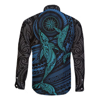Polynesian Whale Long Sleeve Button Shirt - Wonder Print Shop