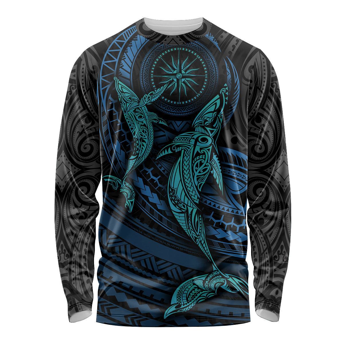 Polynesian Whale Long Sleeve Shirt - Wonder Print Shop