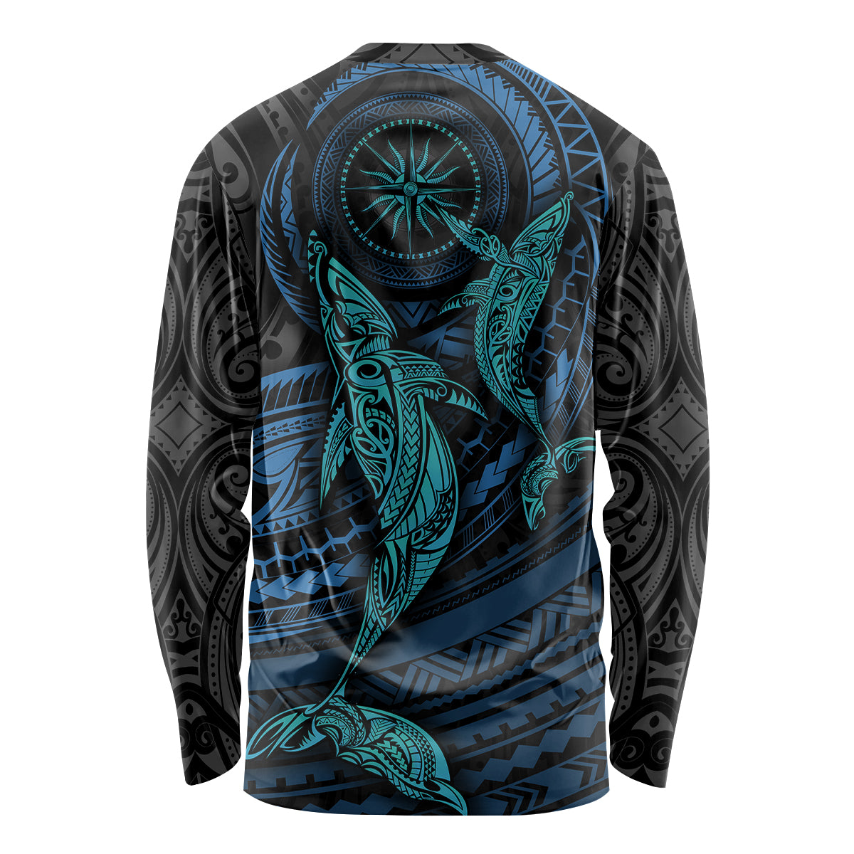 Polynesian Whale Long Sleeve Shirt - Wonder Print Shop
