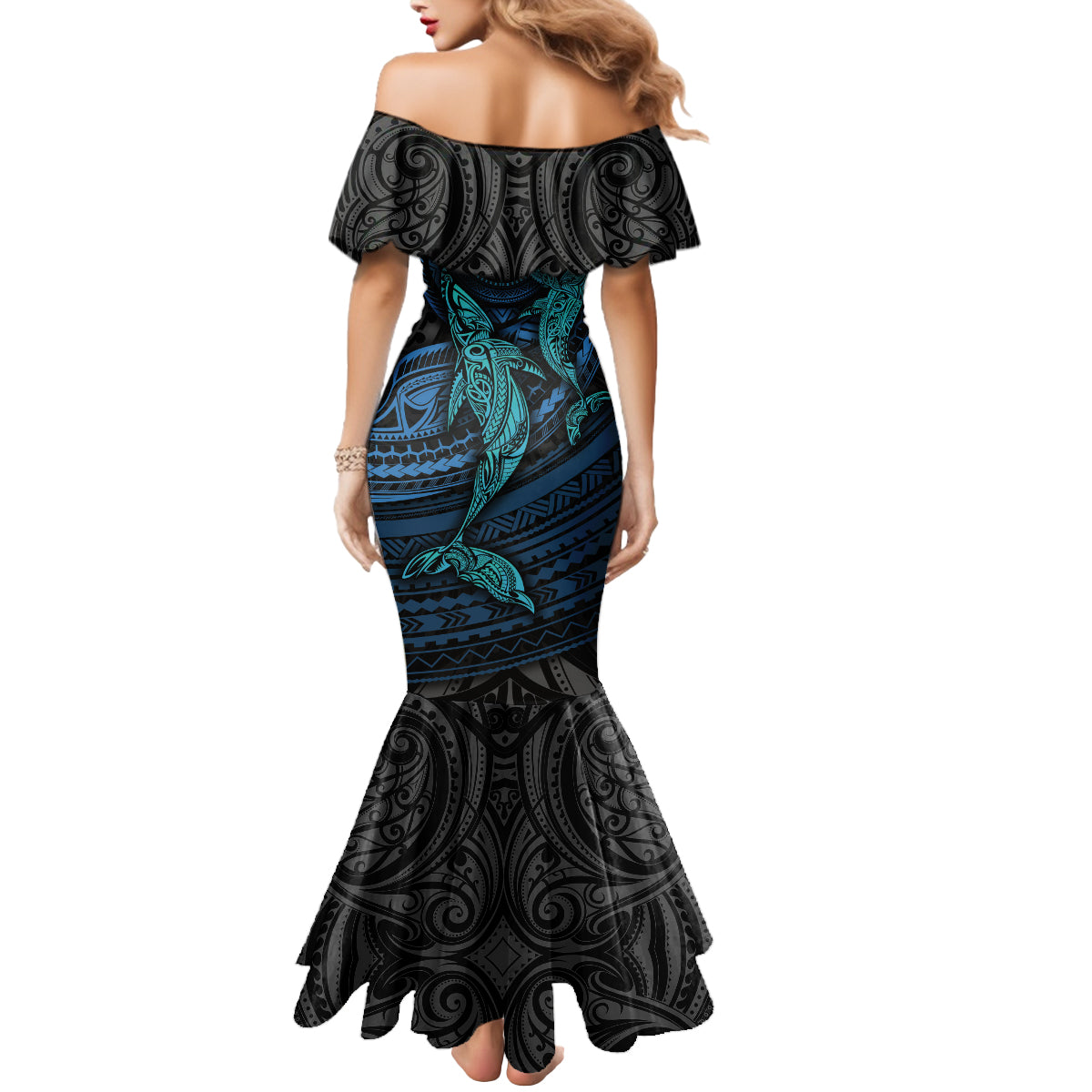 Polynesian Whale Mermaid Dress - Wonder Print Shop