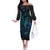 Polynesian Whale Off The Shoulder Long Sleeve Dress - Wonder Print Shop