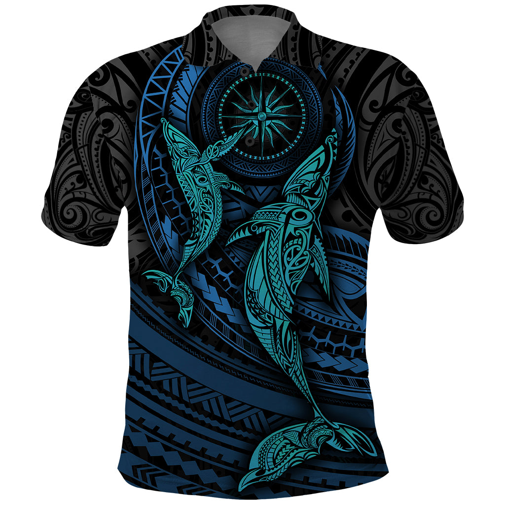 Polynesian Whale Polo Shirt - Wonder Print Shop