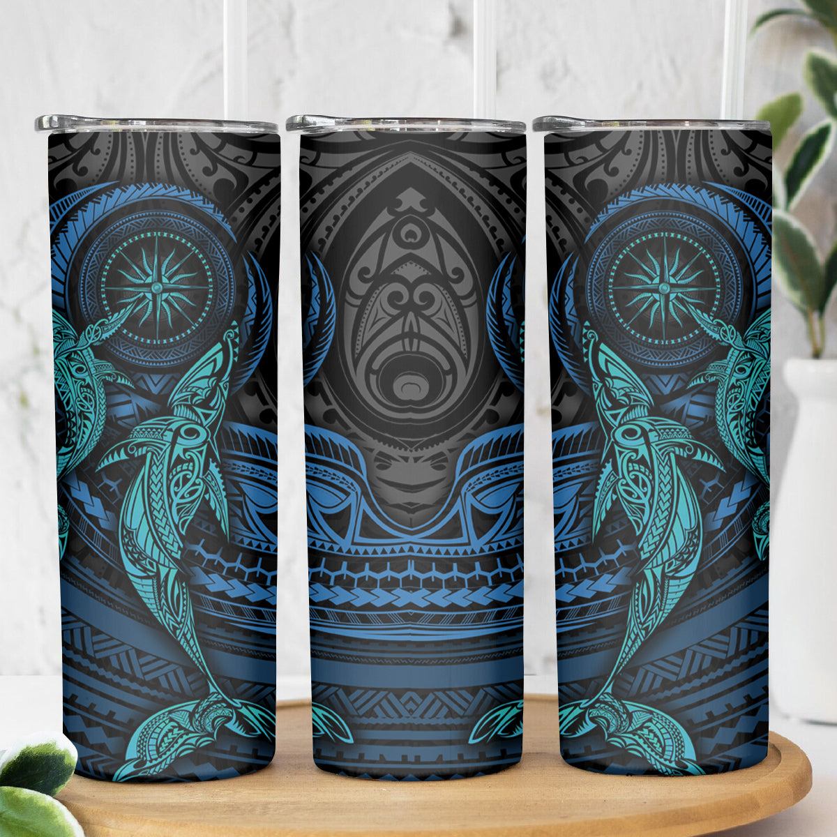 Polynesian Whale Skinny Tumbler - Wonder Print Shop