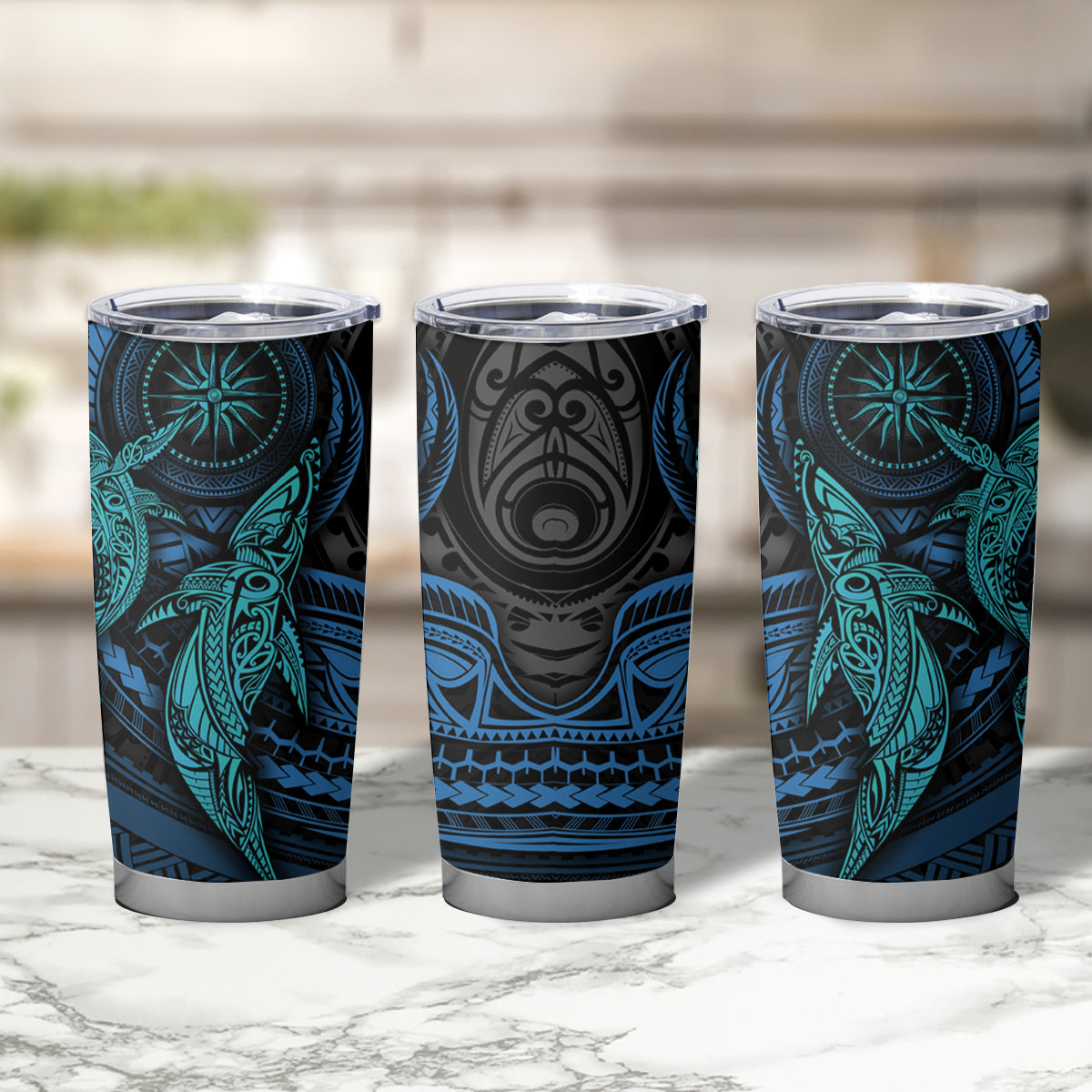 Polynesian Whale Tumbler Cup - Wonder Print Shop