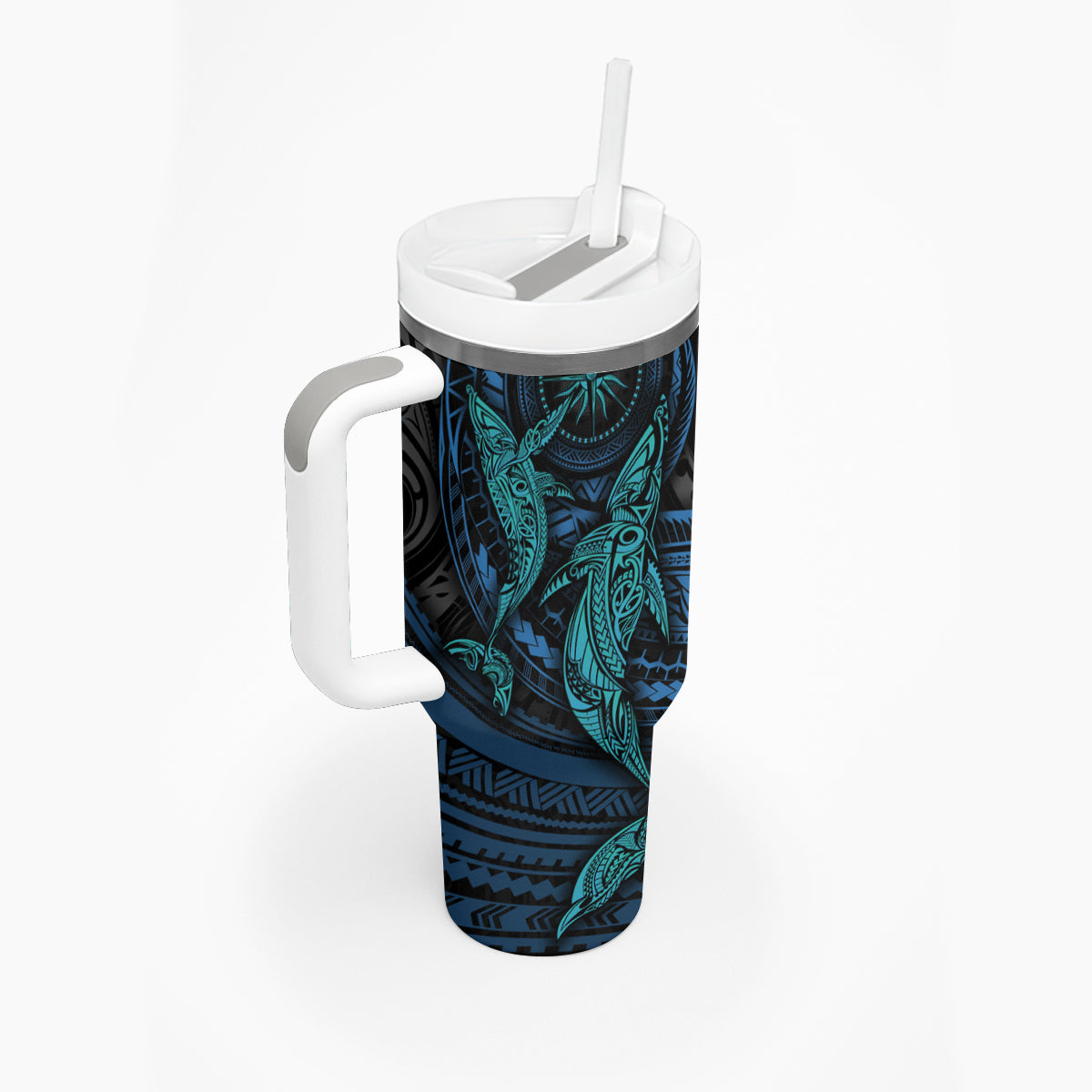 Polynesian Whale Tumbler With Handle - Wonder Print Shop