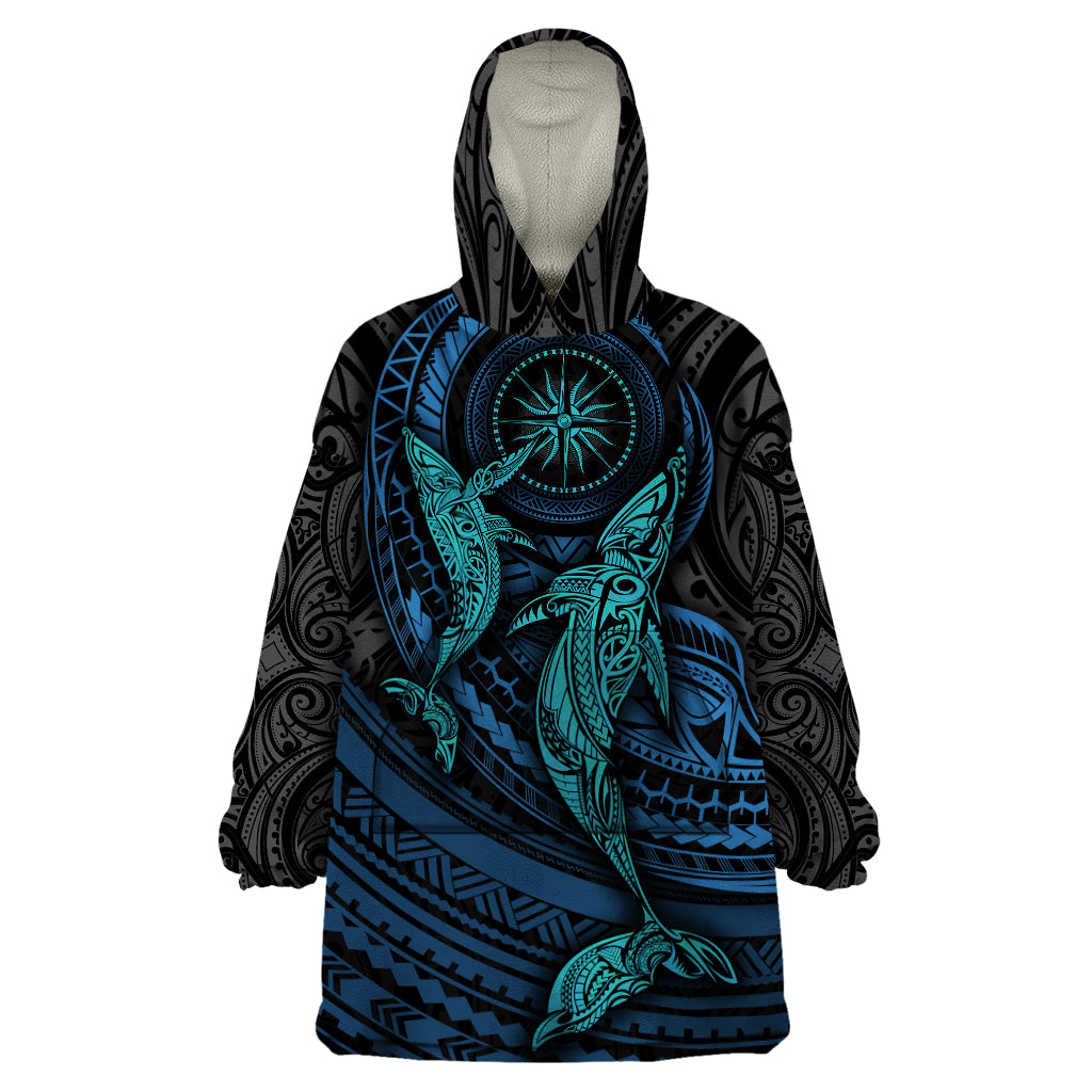 Polynesian Whale Wearable Blanket Hoodie - Wonder Print Shop