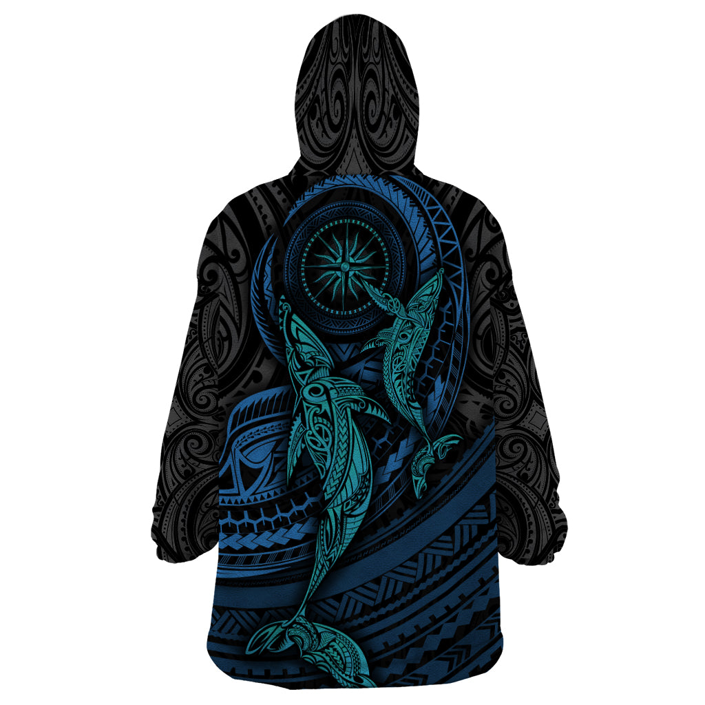 Polynesian Whale Wearable Blanket Hoodie - Wonder Print Shop
