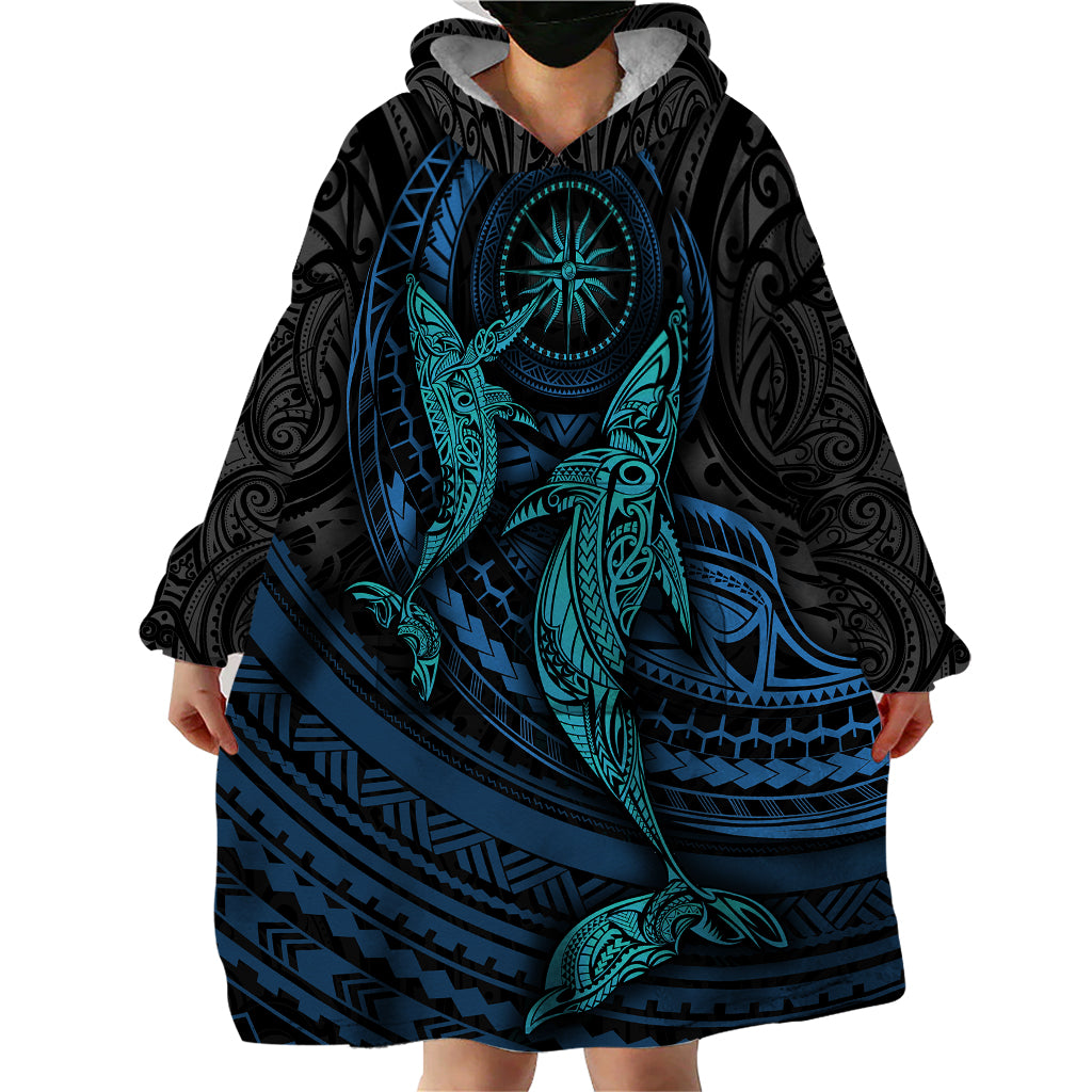 Polynesian Whale Wearable Blanket Hoodie - Wonder Print Shop
