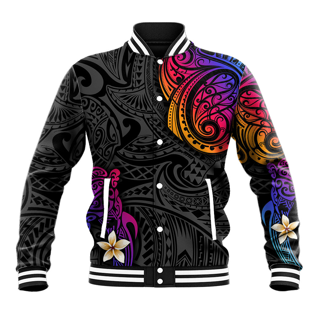 Turtle and Plumeria - Polynesian Baseball Jacket - Wonder Print Shop