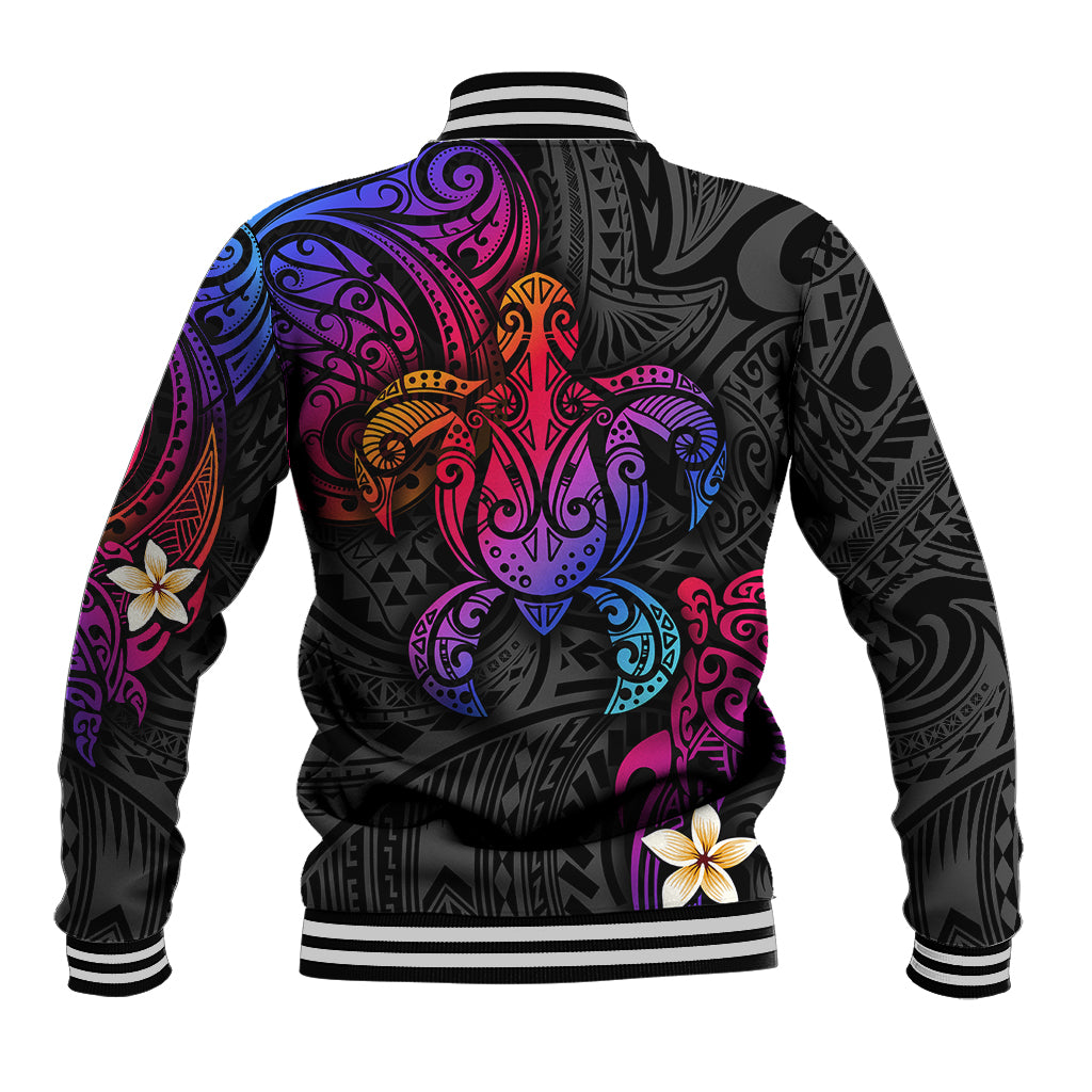 Turtle and Plumeria - Polynesian Baseball Jacket - Wonder Print Shop