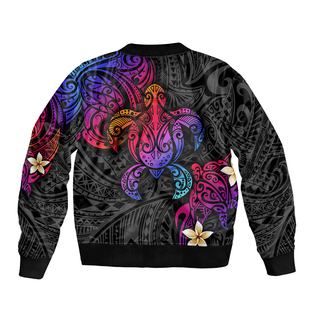 Turtle and Plumeria - Polynesian Bomber Jacket - Wonder Print Shop
