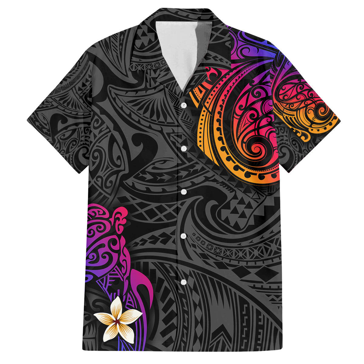 Turtle and Plumeria - Polynesian Family Matching Puletasi Dress and Hawaiian Shirt - Wonder Print Shop