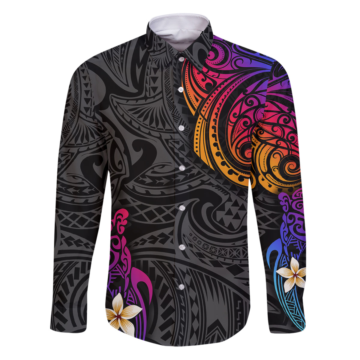 Turtle and Plumeria - Polynesian Family Matching Puletasi Dress and Hawaiian Shirt - Wonder Print Shop