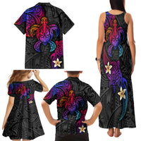 Turtle and Plumeria - Polynesian Family Matching Tank Maxi Dress and Hawaiian Shirt - Wonder Print Shop