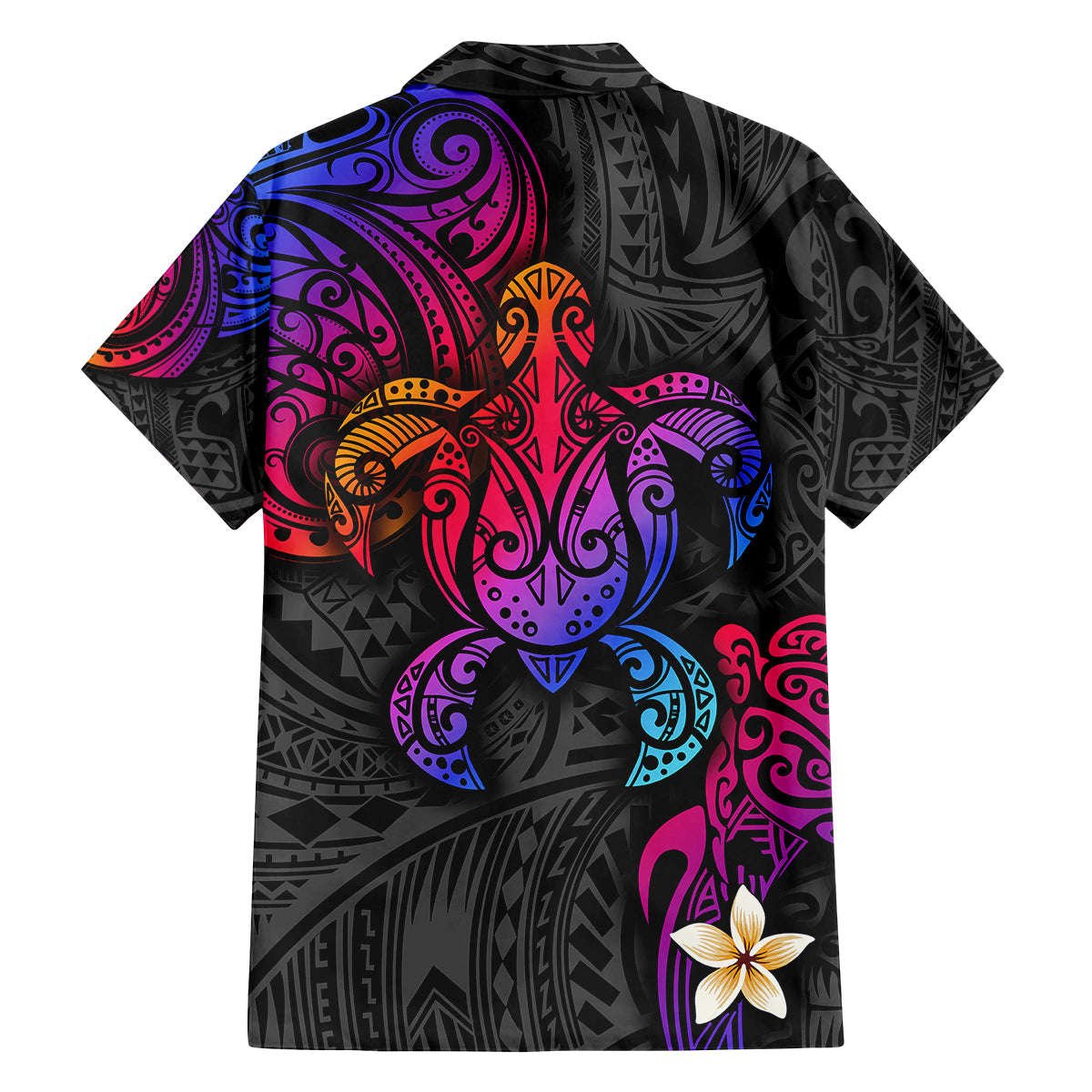 Turtle and Plumeria - Polynesian Family Matching Tank Maxi Dress and Hawaiian Shirt - Wonder Print Shop