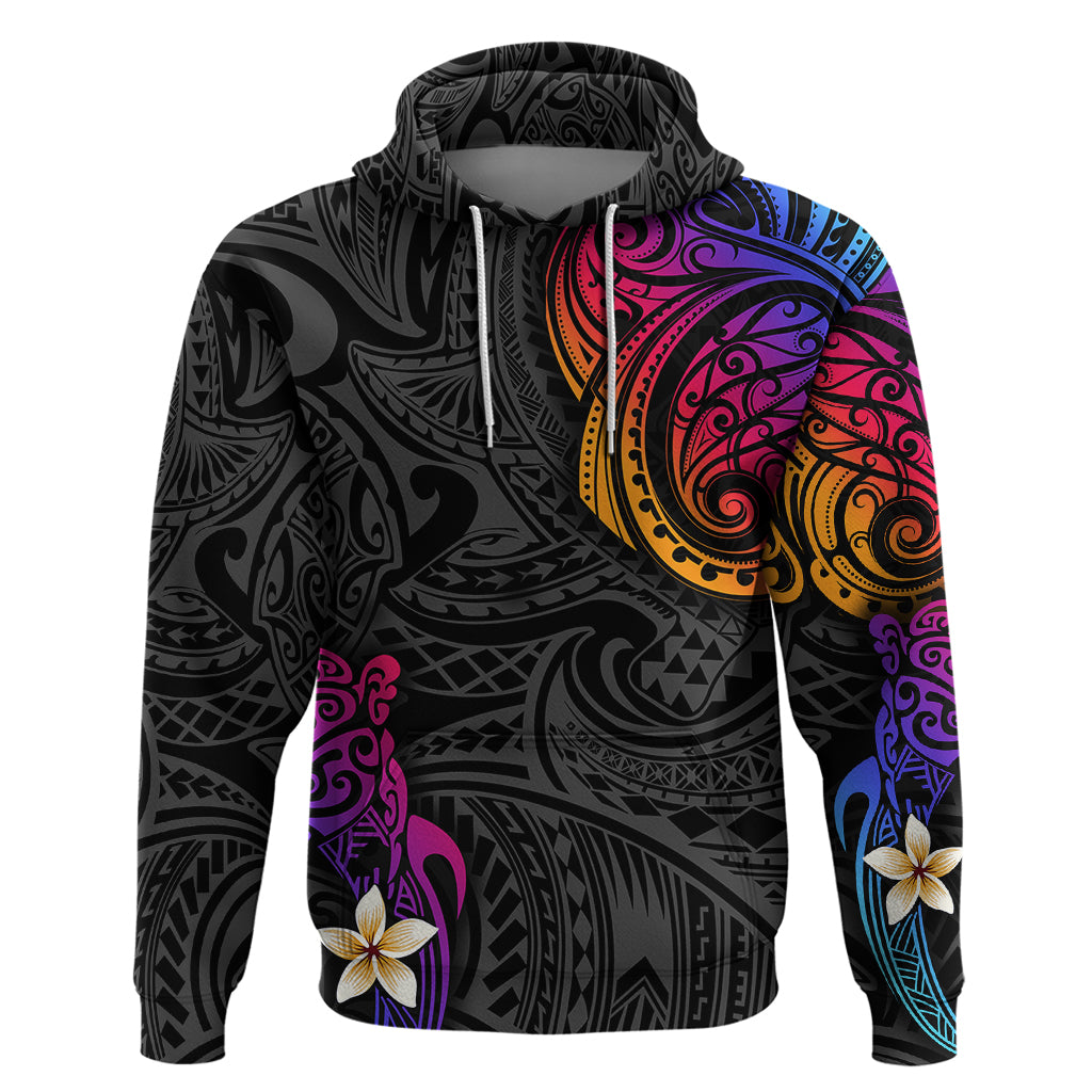 Turtle and Plumeria - Polynesian Hoodie - Wonder Print Shop