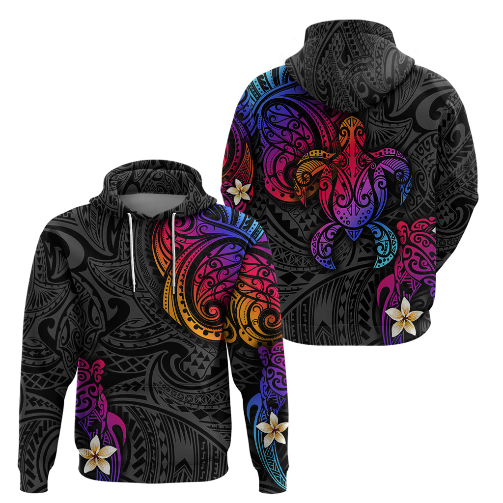 Turtle and Plumeria - Polynesian Hoodie - Wonder Print Shop