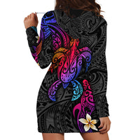 Turtle and Plumeria - Polynesian Hoodie Dress - Wonder Print Shop
