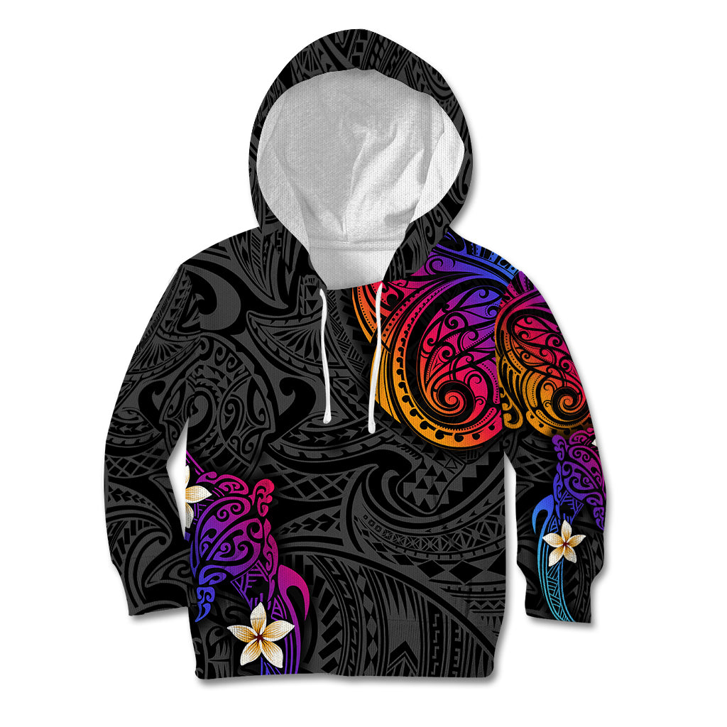 Turtle and Plumeria - Polynesian Kid Hoodie - Wonder Print Shop