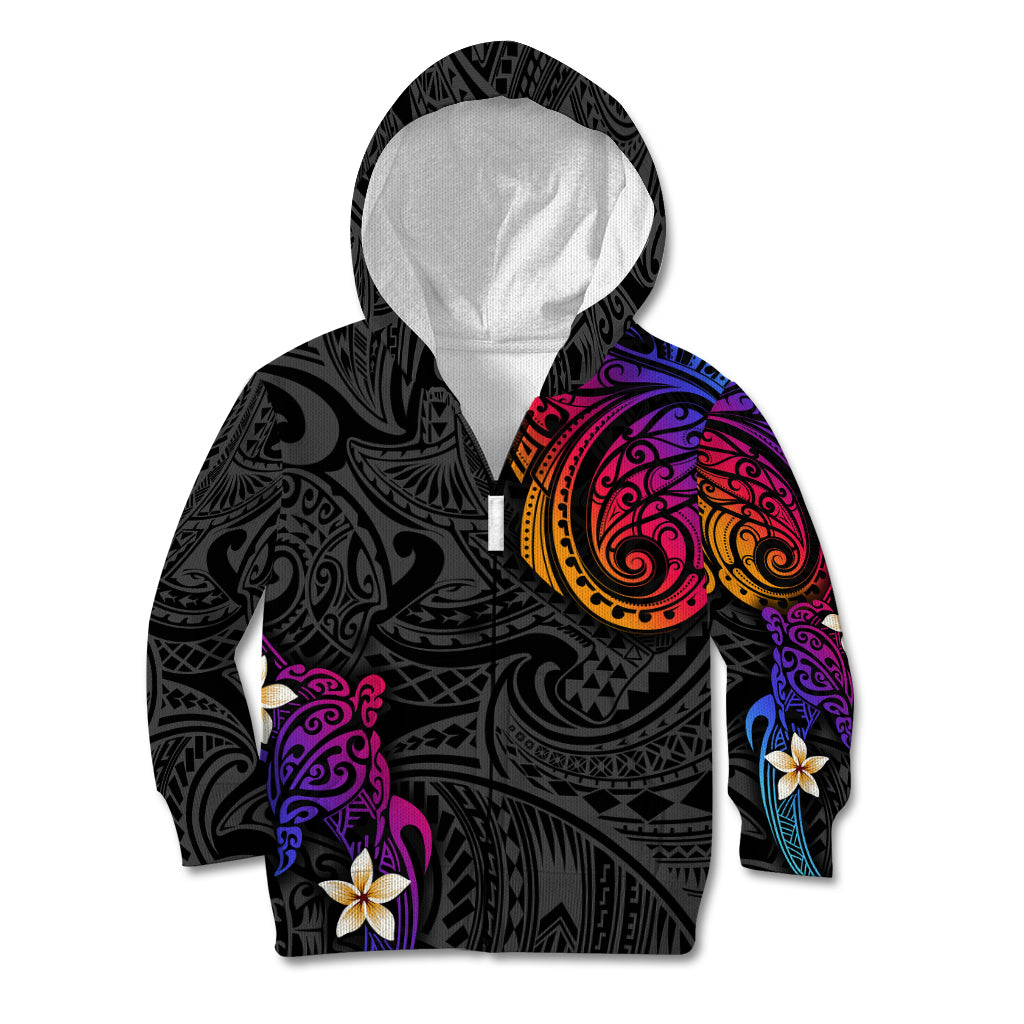 Turtle and Plumeria - Polynesian Kid Hoodie - Wonder Print Shop