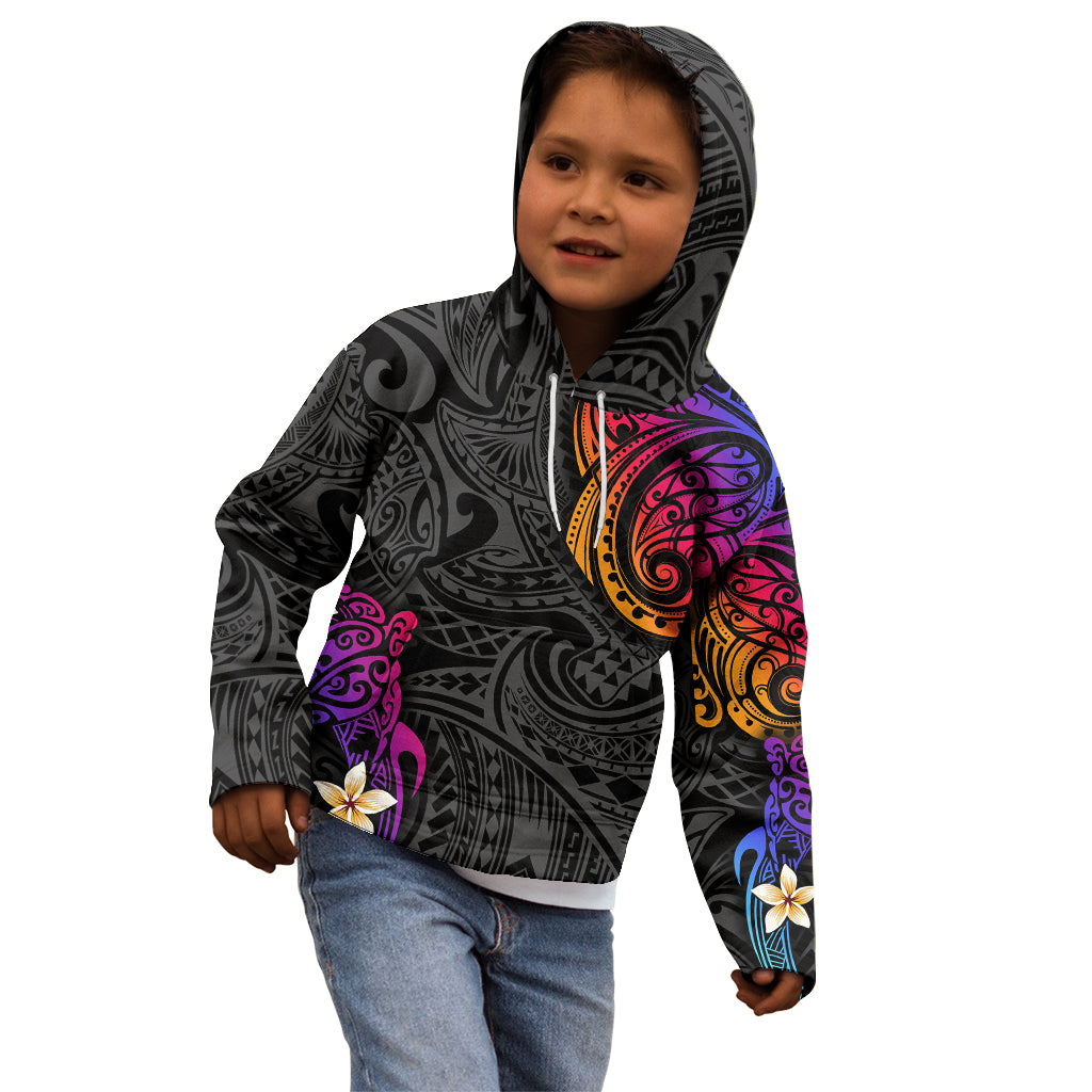 Turtle and Plumeria - Polynesian Kid Hoodie - Wonder Print Shop