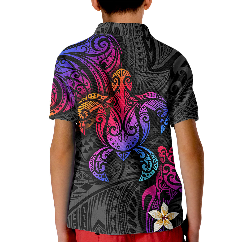 Turtle and Plumeria - Polynesian Kid Polo Shirt - Wonder Print Shop