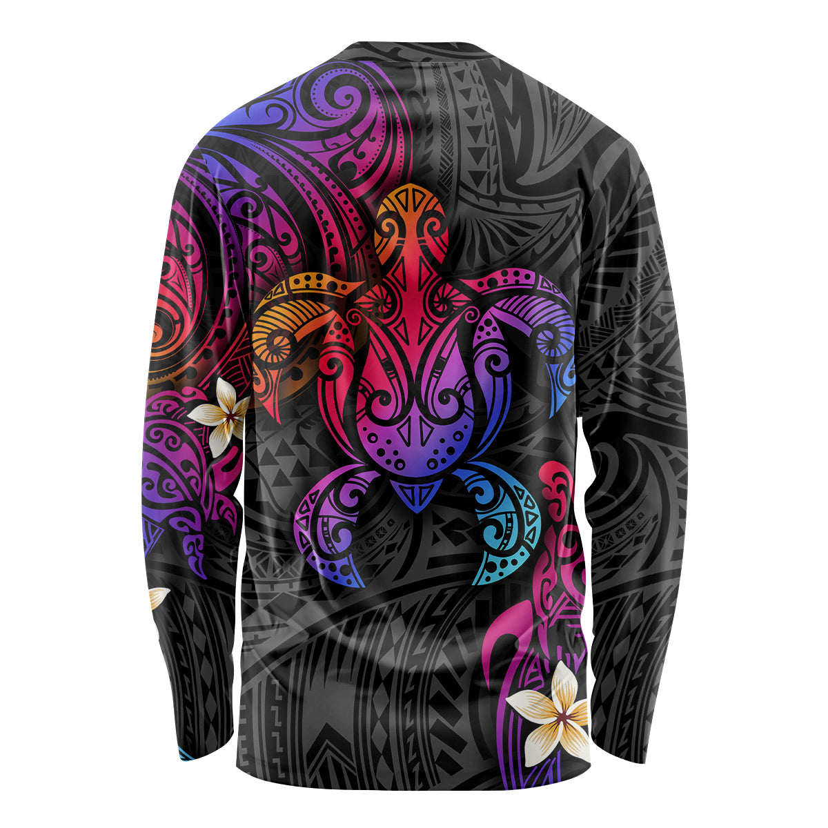 Turtle and Plumeria - Polynesian Long Sleeve Shirt - Wonder Print Shop