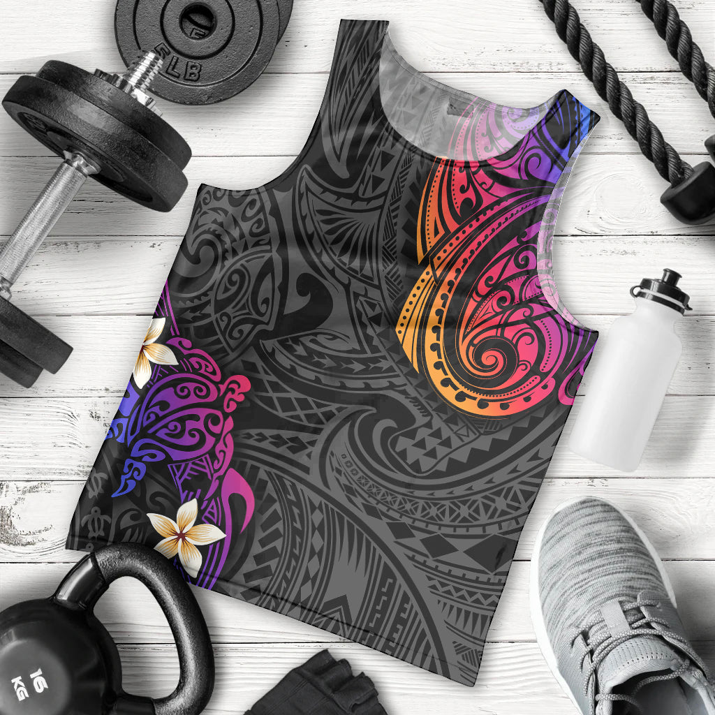 Turtle and Plumeria - Polynesian Men Tank Top - Wonder Print Shop