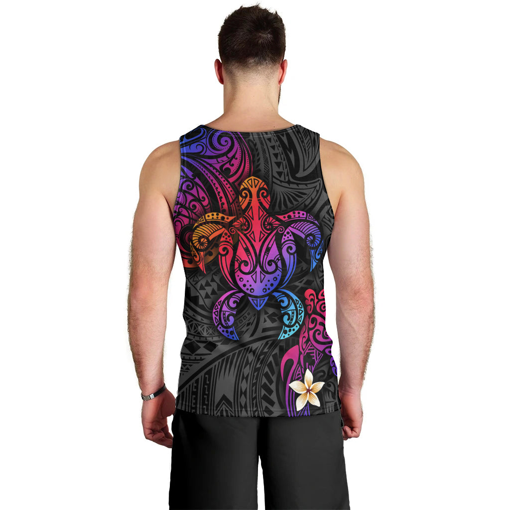 Turtle and Plumeria - Polynesian Men Tank Top - Wonder Print Shop