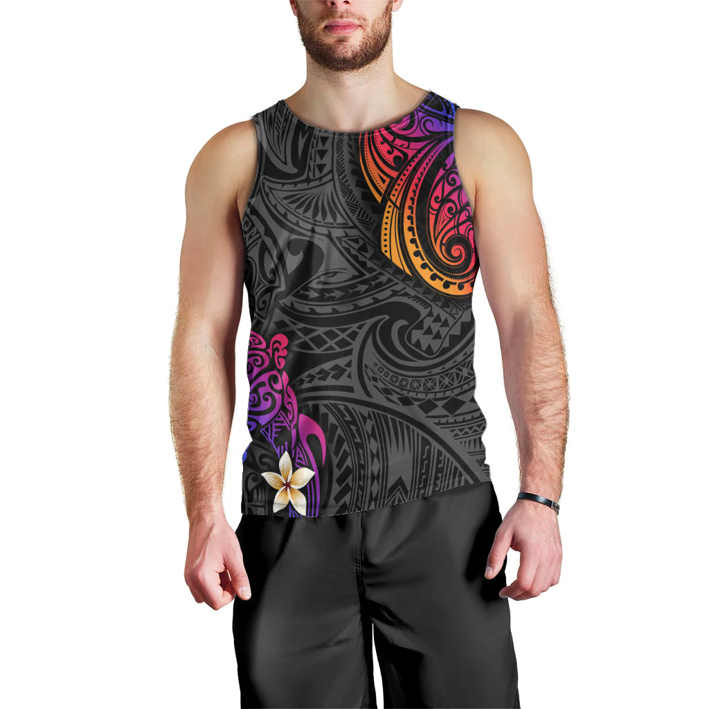 Turtle and Plumeria - Polynesian Men Tank Top - Wonder Print Shop