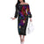 Turtle and Plumeria - Polynesian Off The Shoulder Long Sleeve Dress - Wonder Print Shop