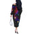 Turtle and Plumeria - Polynesian Off The Shoulder Long Sleeve Dress - Wonder Print Shop