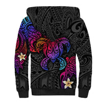 Turtle and Plumeria - Polynesian Sherpa Hoodie - Wonder Print Shop