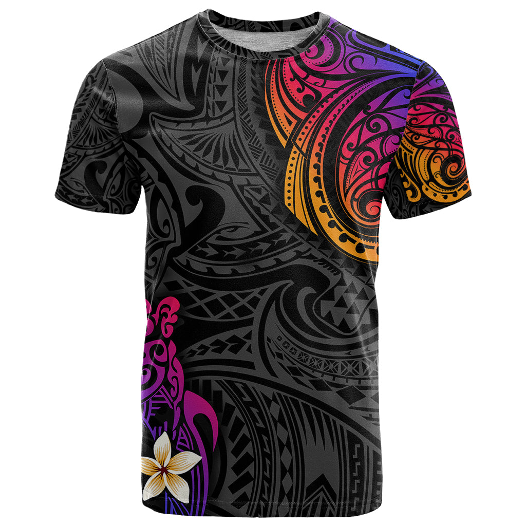 Turtle and Plumeria - Polynesian T Shirt - Wonder Print Shop