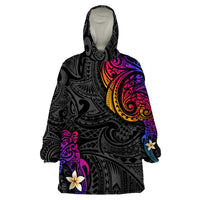Turtle and Plumeria - Polynesian Wearable Blanket Hoodie - Wonder Print Shop