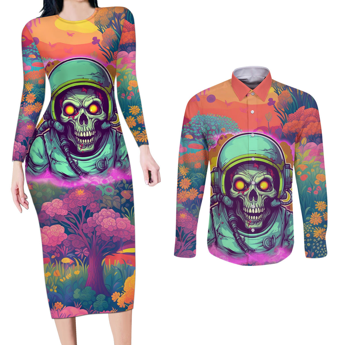 I'm Not Perfect But I'm 100% Me Couples Matching Long Sleeve Bodycon Dress and Long Sleeve Button Shirts - Wonder Print Shop