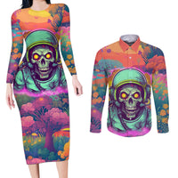 I'm Not Perfect But I'm 100% Me Couples Matching Long Sleeve Bodycon Dress and Long Sleeve Button Shirts - Wonder Print Shop