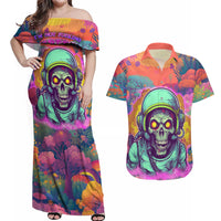 I'm Not Perfect But I'm 100% Me Couples Matching Off Shoulder Maxi Dress and Hawaiian Shirt - Wonder Print Shop