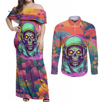 I'm Not Perfect But I'm 100% Me Couples Matching Off Shoulder Maxi Dress and Long Sleeve Button Shirts - Wonder Print Shop