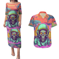 I'm Not Perfect But I'm 100% Me Couples Matching Puletasi Dress and Hawaiian Shirt - Wonder Print Shop