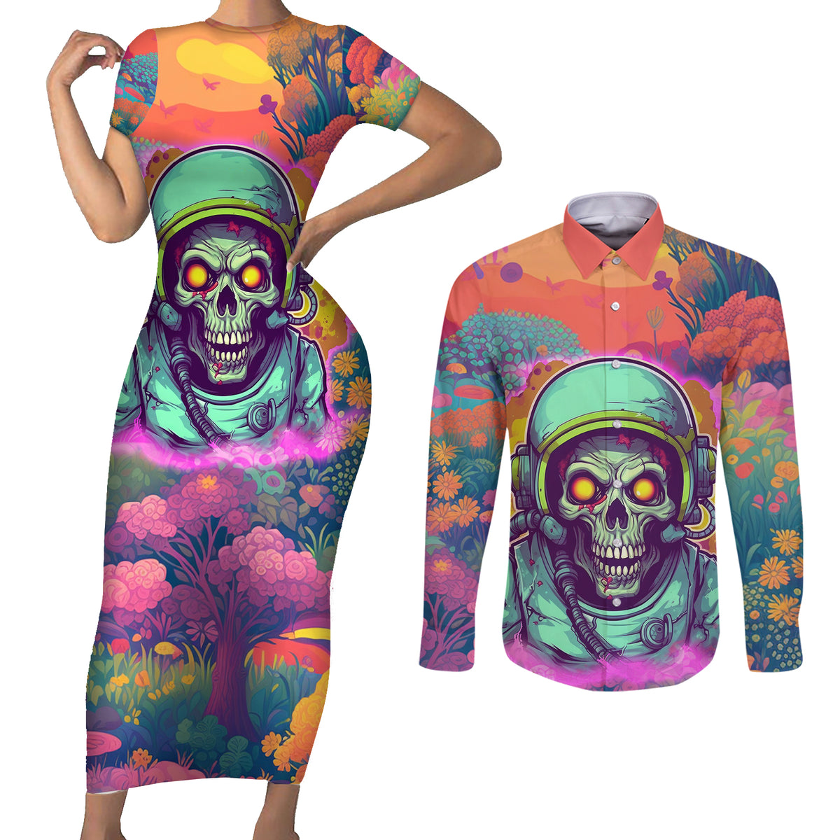 I'm Not Perfect But I'm 100% Me Couples Matching Short Sleeve Bodycon Dress and Long Sleeve Button Shirts - Wonder Print Shop