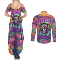 I'm Not Perfect But I'm 100% Me Couples Matching Summer Maxi Dress and Long Sleeve Button Shirts - Wonder Print Shop