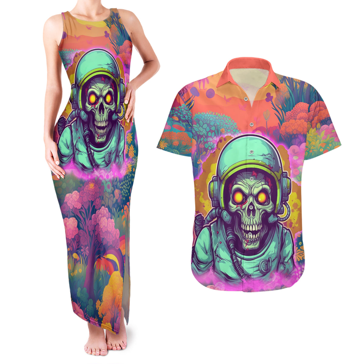 I'm Not Perfect But I'm 100% Me Couples Matching Tank Maxi Dress and Hawaiian Shirt - Wonder Print Shop