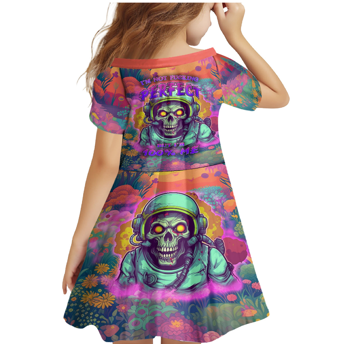 I'm Not Perfect But I'm 100% Me Family Matching Mermaid Dress and Hawaiian Shirt - Wonder Print Shop