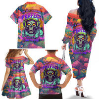 I'm Not Perfect But I'm 100% Me Family Matching Off Shoulder Long Sleeve Dress and Hawaiian Shirt - Wonder Print Shop