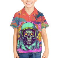 I'm Not Perfect But I'm 100% Me Family Matching Off Shoulder Long Sleeve Dress and Hawaiian Shirt - Wonder Print Shop