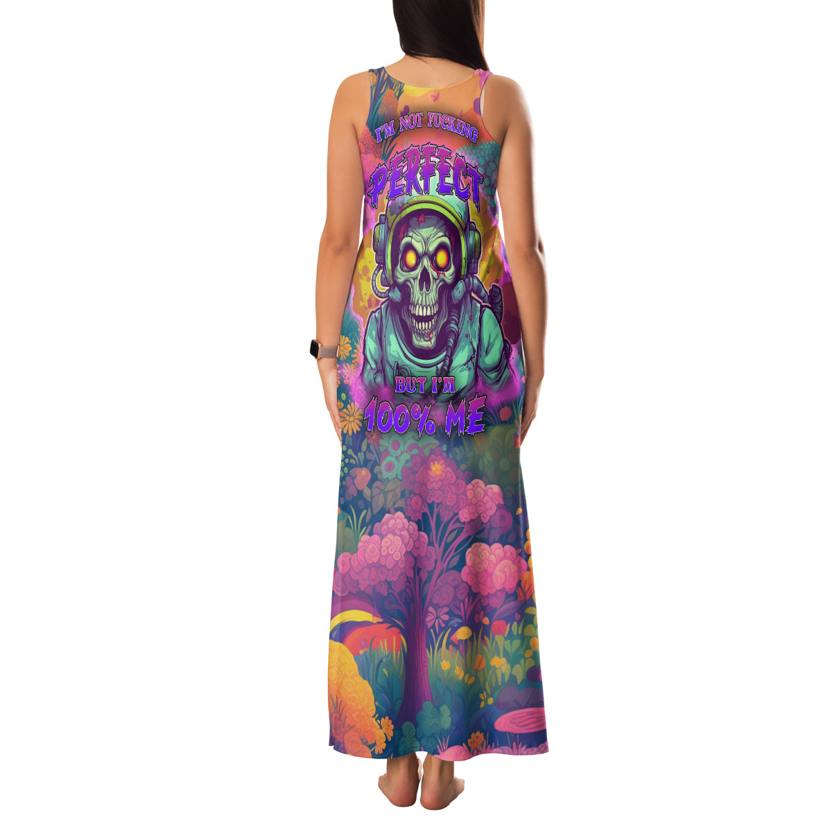 I'm Not Perfect But I'm 100% Me Family Matching Tank Maxi Dress and Hawaiian Shirt - Wonder Print Shop